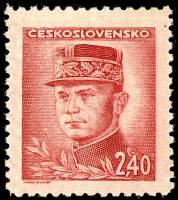 (1945-058) Марка Чехословакия "М. Штефаник (Красная)"    Личности (Стандартный выпуск) I Θ